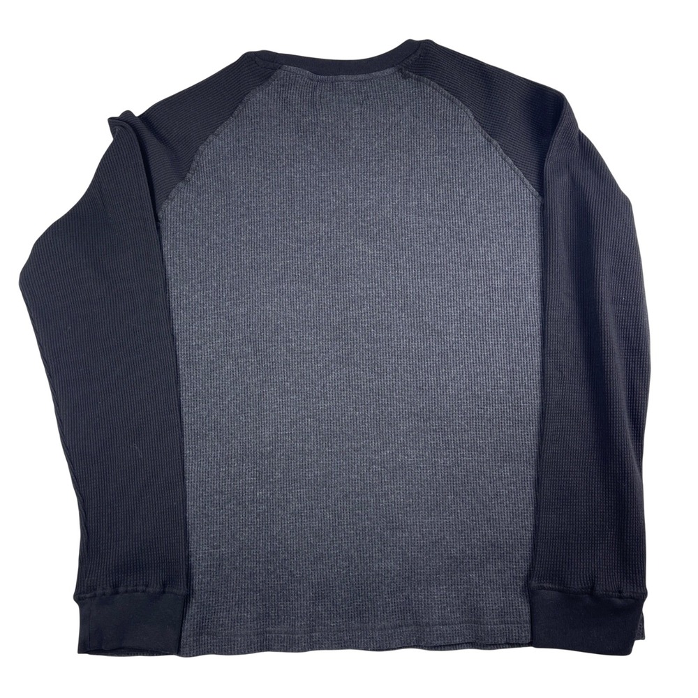 NWT Retrofit Waffle Knit Thermal Shirt Grey Black Raglan Long Sleeve Size M NEW - Picture 4 of 8